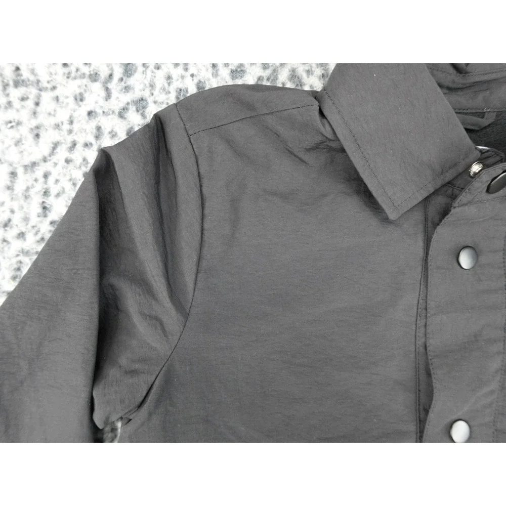Champion Boys Black Coaches Jacket Fleece Lined Snap Front Size S 8 Windbreaker‎